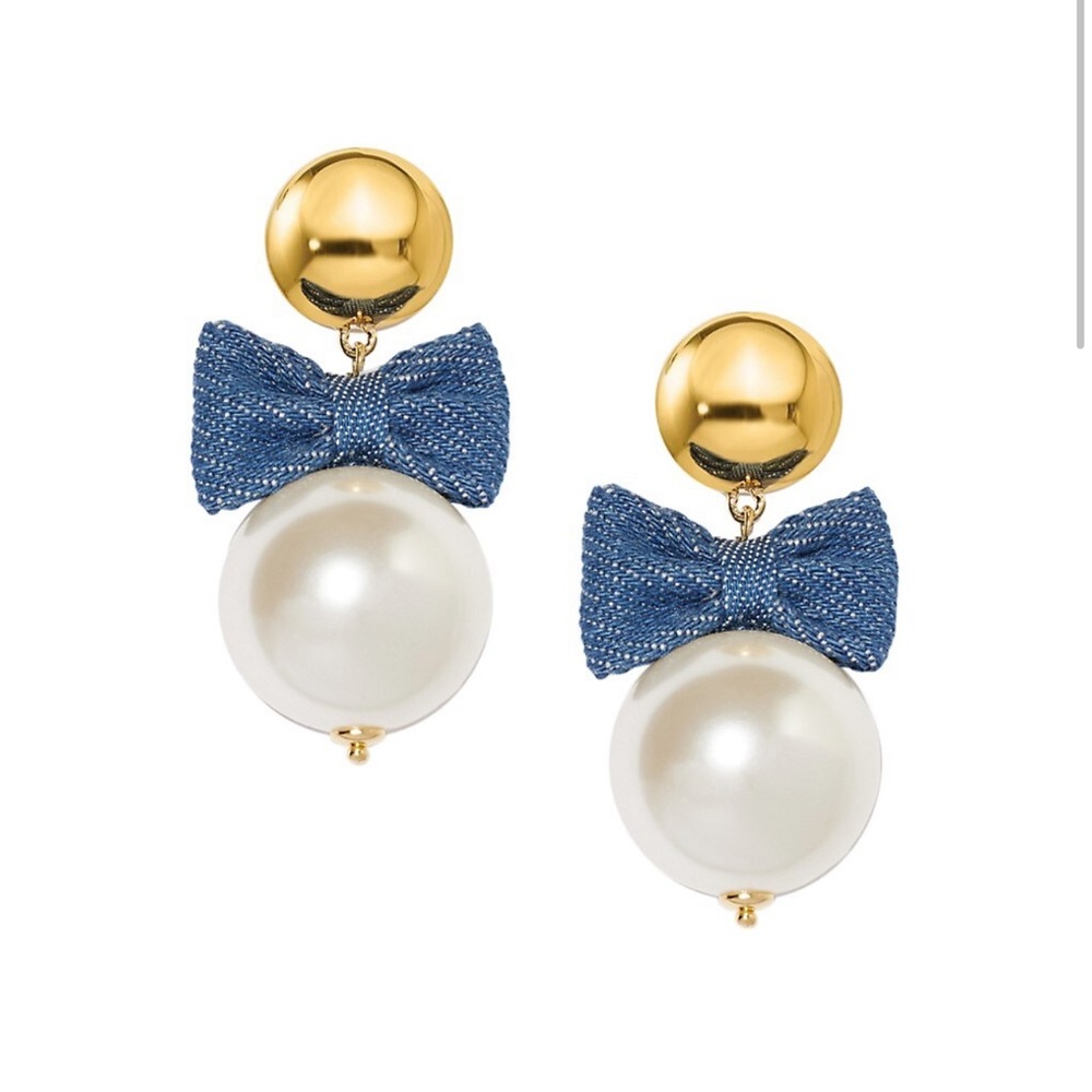 LELE SADOUGHI Bow and Pearl Drop Earrings light blue